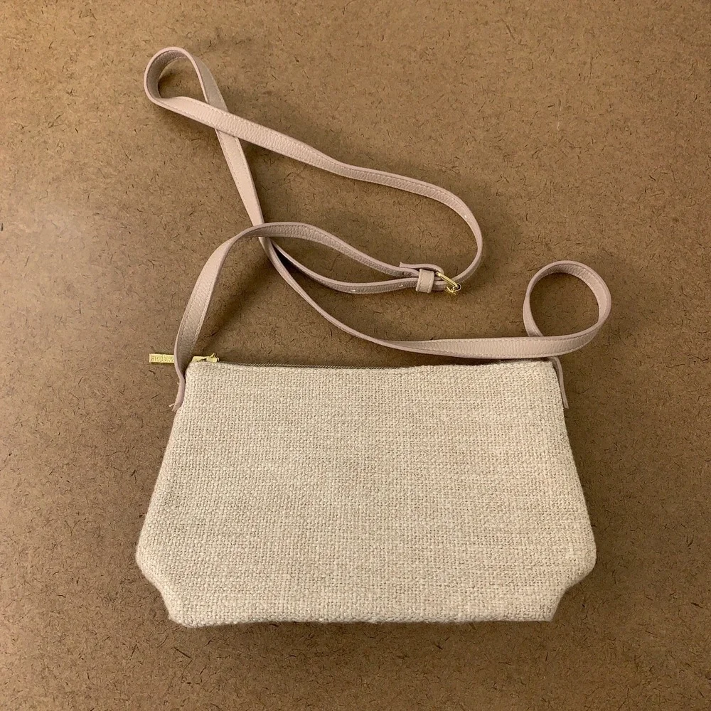 Lancôme Women's Small Tan Cloth Crossbody Purse New